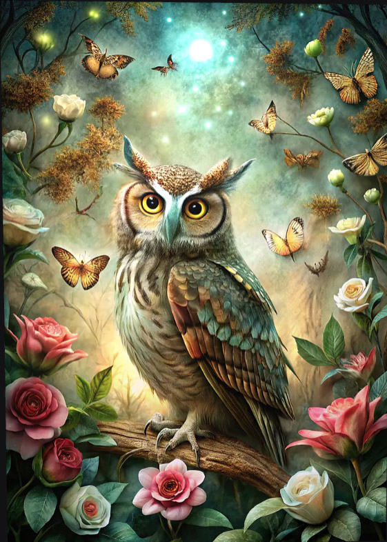 Owl in Enchanted Forest
